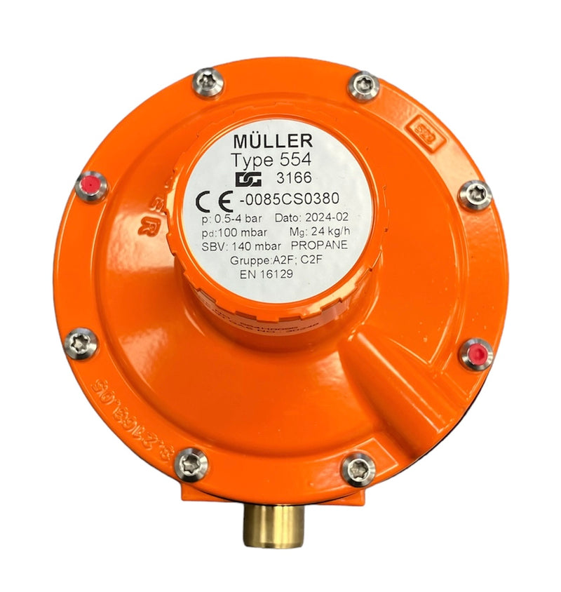 Regulator 2-trins, 100 mbar, 24 kg/h, type 554